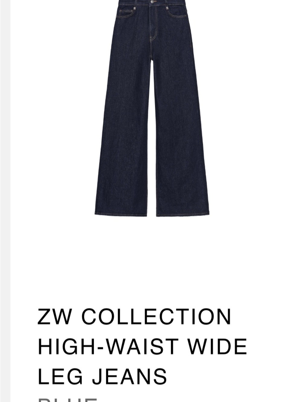 Zara High-Waist Wide-Leg Jeans - Dark Blue 36/4